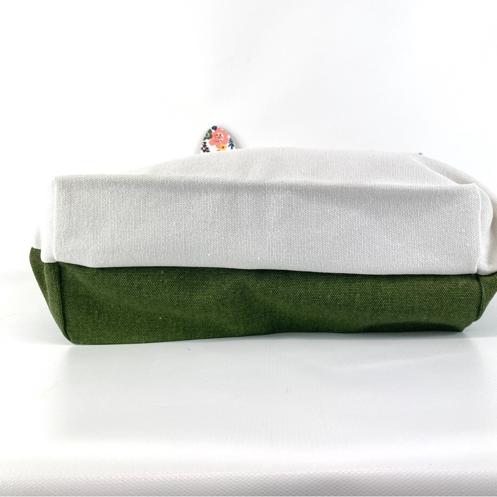 CLARINS Feed Ten Canvas Tote Bag Recycled
Floral Handle White Green - NWT - Picture 13 of 14